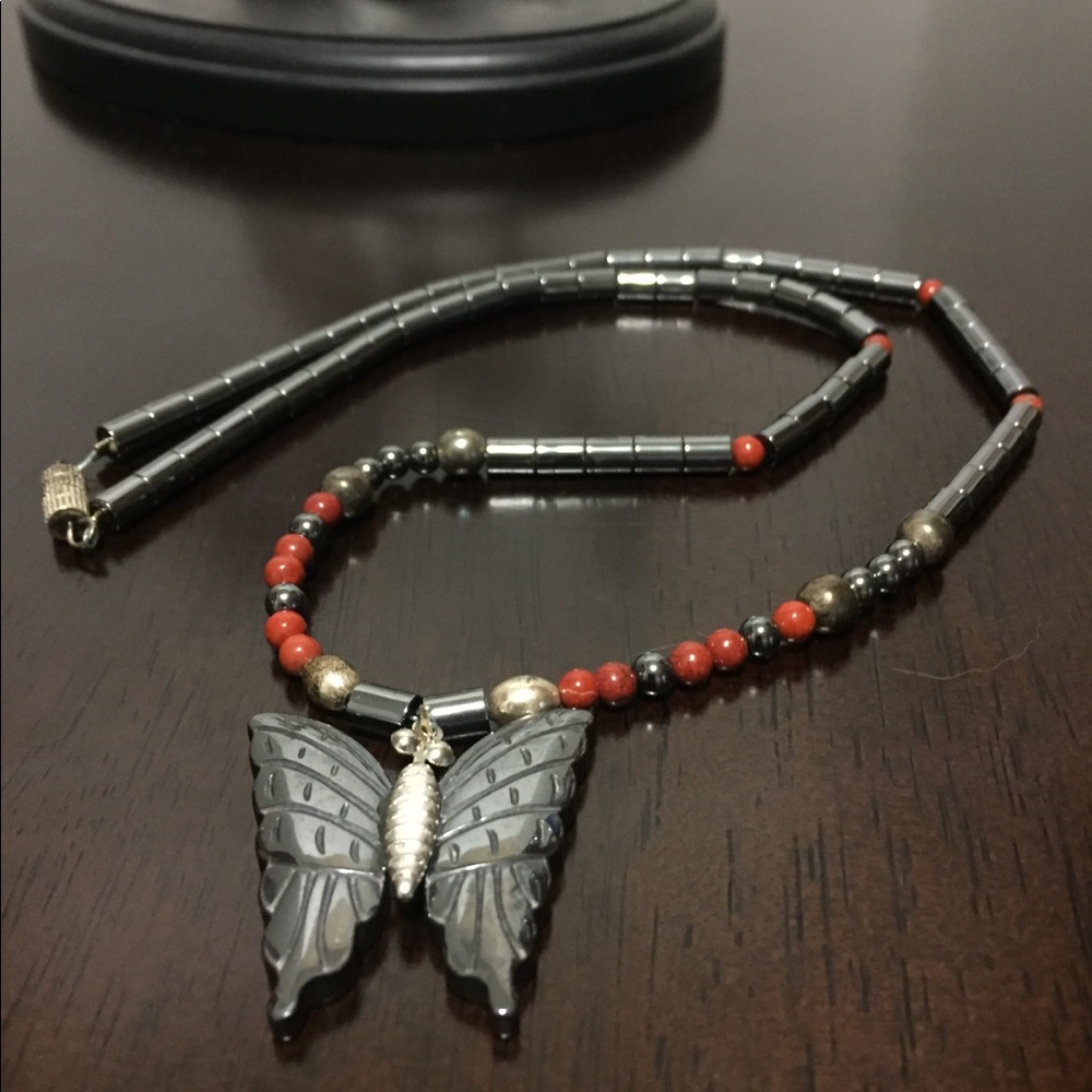 Artisan Hematite Necklace, Native American.